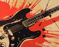 Plakat 50x40cm Gitara Elektryczna