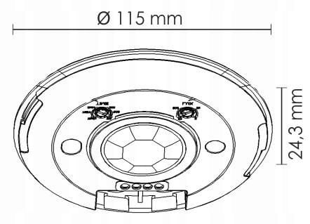 CZUJNIK RUCHU SUFITOWY ULTRA PŁASKI LED PIR CZUJKA ZMIERZCHU 360° na Arena.pl