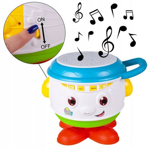 BĘBENEK MUZYCZNY INTERAKTYWNY OBROTOWY DLA DZIECI ŚWIATŁO ŚMIECH DZIECKA na Arena.pl