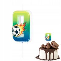 ŚWIECZKA URODZINOWA PIŁKARKS FOOTBALL CYFERKA 0 CYFRA NA IMPREZĘ