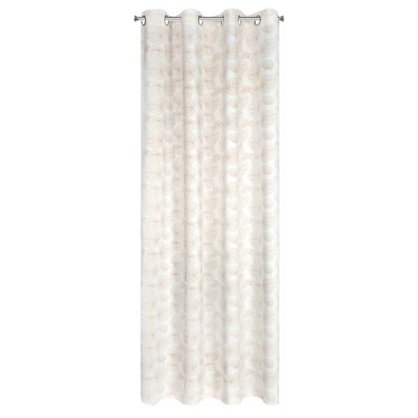 Zasłona gotowa na przelotkach MARIGOLD 140x250 biała w złote liście zdjęcie 12