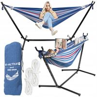 HAMAK ZE STELAŻEM OGRODOWY STOJAK DO HAMAKA DWUOSOBOWY XXL MOCNY 200 KG