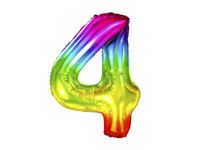 Balon foliowy „cyfra 4”, tęczowa, 100 cm [balon na hel]