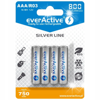 4X AKUMULATORKI BATERIE EVERACTIVE R03 AAA 4BL 800MAH 1200 CYKLI ŁADOWANIA