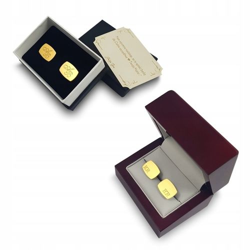 Złote spinki do mankietów z grawerem ZaNa Design na Arena.pl