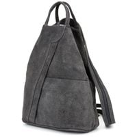 VERA PELLE plecak damski zamszowy trójkątny z suwakiem V010 c.szary