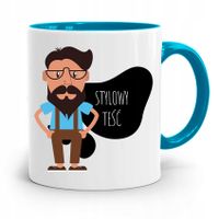 Kubek Błękitny Prezent Dla Teścia Stylowy Teść Z Nadrukiem Ze Zdjęciem