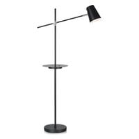 Stojąca LAMPA podłogowa LINEAR 107307 Markslojd metalowa OPRAWA z półką do salonu czarna
