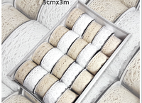 wstążka koronka biała/ecru 3cmx3m | h021