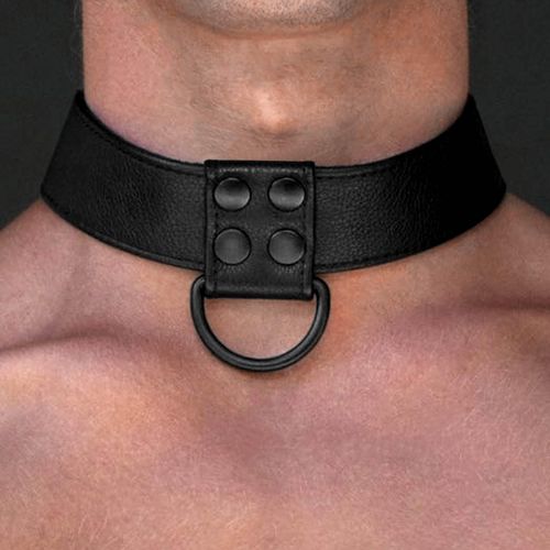 bondage fetish black matt collar with leash na Arena.pl