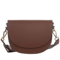 VERA PELLE torebka damska skórzana listonoszka z paskiem V504 brązowa