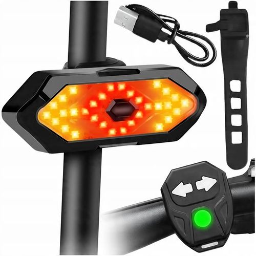 MOCNA LAMPKA ROWEROWA TYLNA KIERUNKOWSKAZY ROWEROWE ŚWIATŁO TYŁ LED USB na Arena.pl