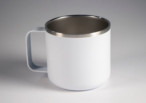 Kubek ze stali nierdz. logo, grawer 350 ml 10szt. 8,5 cm x 8 cm biały na Arena.pl