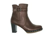 Gabor Botki damskie - Obcas 6,5 cm - rozmiar 40 - Brązowa skóra naturalna