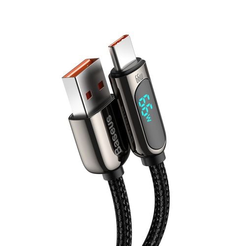 kabel przewód display fast charging data usb-a - usb-c 66w 1m - czarny na Arena.pl