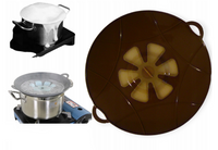 SILIKONOWA POKRYWKA NA GARNEK 30 cm przeciw kipieniu Brązowa