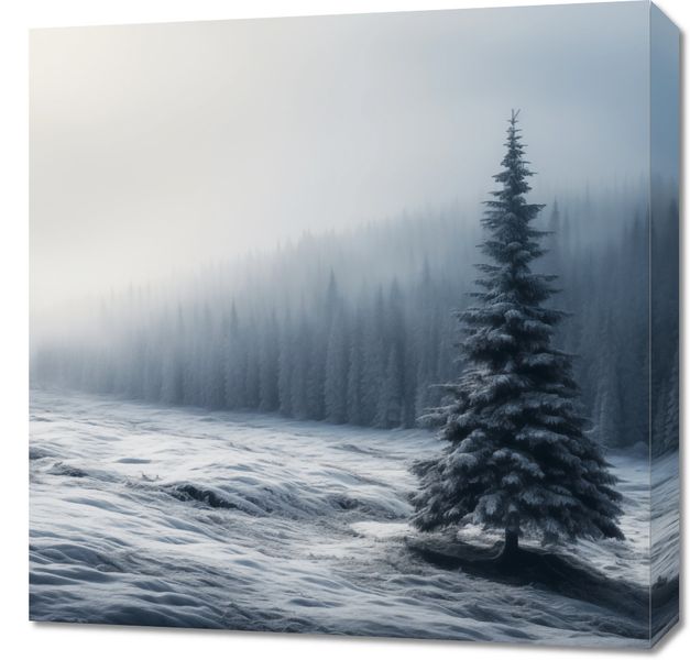Obraz 60x60cm Samotna Choinka zdjęcie 1