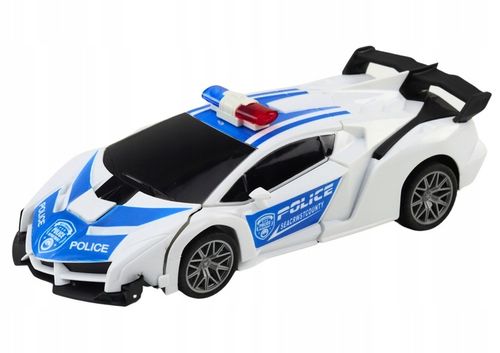 Samochód R/C Policyjny 2w1 Auto Robot Dźwięki Światła / LEAN Toys na Arena.pl