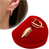 Złote kolczyki codzienne damskie eleganckie pozłacane angielskie ze stali