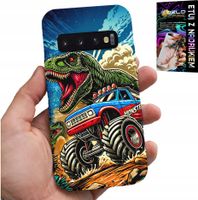 ETUI DO SAMSUNG GALAXY S10 -DINOZAUR W MONSTERTRUCKU WZORY DLA DZIECI