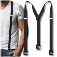 Elastyczne szerokie szelki czarne męskie mocne do spodni outdoorowe