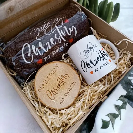 PREZENT dla od Ojca chrzestnego chrzest ręcznik zdjęcie 4