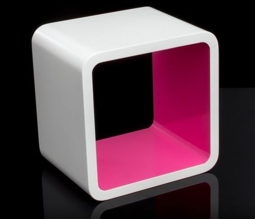 Półka retro cube, różowa, naścienna na Arena.pl