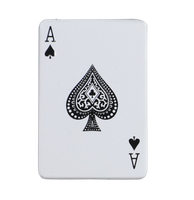 Biała Zapalniczka Żarowa Gazowa Metalowa w Kształcie Talii Kart AS