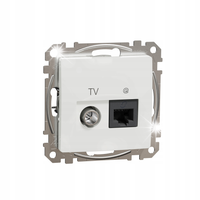 GNIAZDO RJ45 + TV SCHNEIDER SEDNA DESIGN BIAŁY