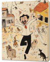 Obraz 70x90cm Chaos w Miasteczku