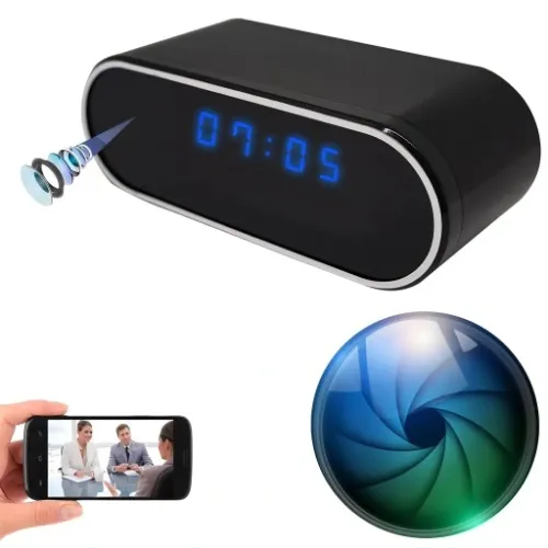 ZEGAR Z UKRYTA MINI KAMERA SZPIEGOWSKA WiFi BUDZIK na Arena.pl