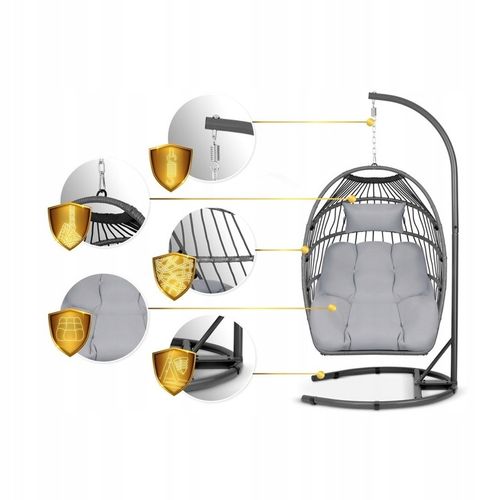 FOTEL OGRODOWY WISZĄCY + GRATIS SZARE PODUSZKI na Arena.pl