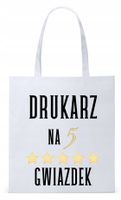 Torba Biała Eco Shopper Dla Drukarza Z Nadrukiem Ze Zdjęciem