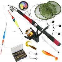 Uzbrojony Gotowy Zestaw Wędkarski nad wodę siatka spławik przynęty