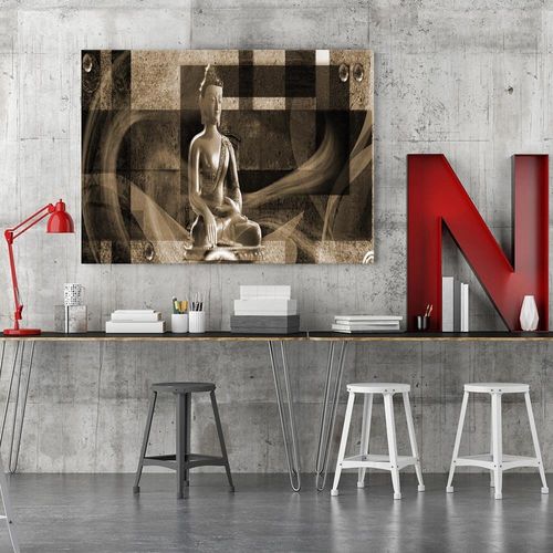 Obraz na płótnie - Canvas, Budda na geometrycznym tle 4 90x60 na Arena.pl