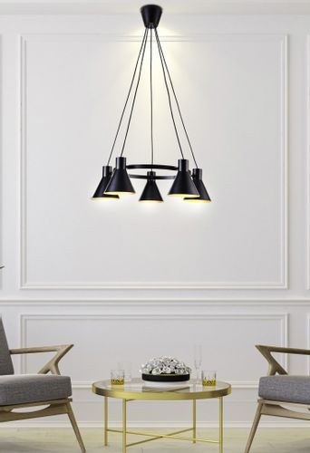 More zwis 5x40W E27 czarny matowy na Arena.pl