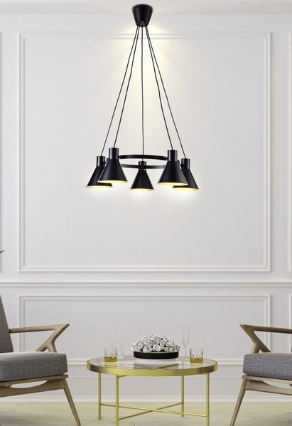 More zwis 5x40W E27 czarny matowy zdjęcie 4