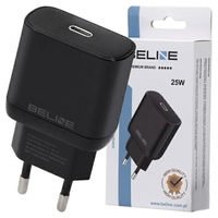 beline ład. siec. 1x usb-c 25w czarna/black (only head) pd 3.0  blncb25 gan