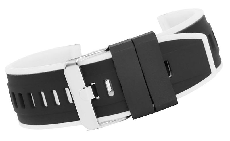 Pasek silikonowy CZARNO-BIAŁY U22-20-1 zdjęcie 2