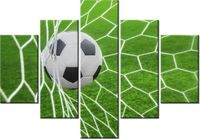 70 100CM OBRAZ 5 ELEM PIŁKA BRAMCE DRUK PŁÓTNO