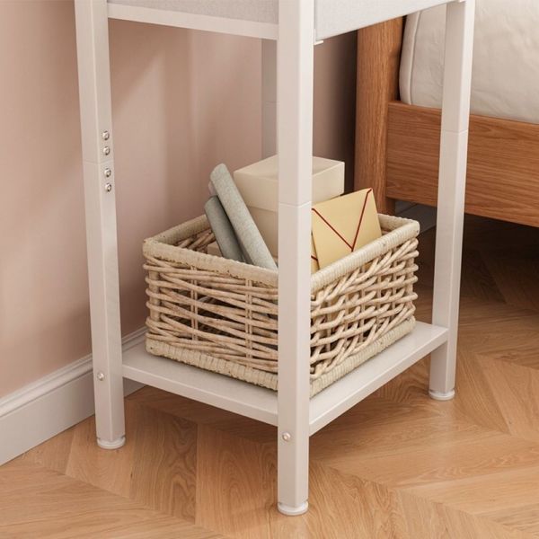 Szafka nocna z szufladą biała 38 cm zdjęcie 9