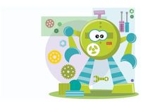 60X40CM KULISTY ROBOT OBRAZ