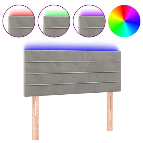 Zagłówek do łóżka z LED, jasnoszary, 100x5x78/88 cm, aksamit na Arena.pl