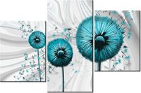 60 90CM OBRAZ 3 ELEM TURKUSOWE DMUCHAWCE 3 ŚCIENNY DRUK PŁÓTNO