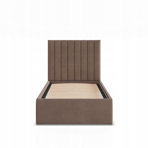 Łóżko Ramowe POLLA BRĄZOWE JEDNOOSOBOWE Tapicerowane Pojedyncze VELVET na Arena.pl