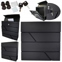 SKRZYNKA NA LISTY POCZTOWA DUŻA A4 na pocztę CZARNA MATOWA na ogrodzenie