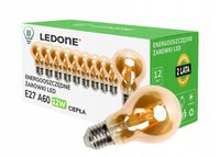 10x Żarówka LED filament E27 A60 12W CIEPŁA retro Vintage Zestaw LEDOWY