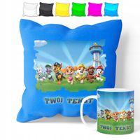 ZESTAW: KUBEK + POSZEWKA - PSI PATROL PAW - PREZENT WIELE WZORÓW + IMIĘ