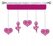 Firana nowoczesna PANEL ozdoba ażur Girlanda BALETNICA SERCE Glamur 90 cm