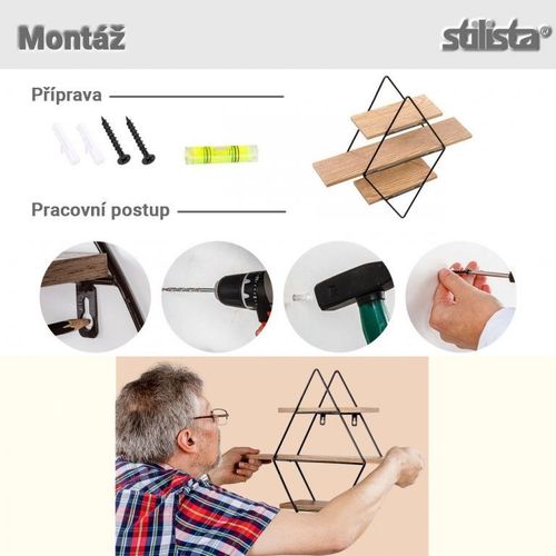 STILISTA Półka ścienna, św. drewno, 48 x 47 x 11 cm na Arena.pl